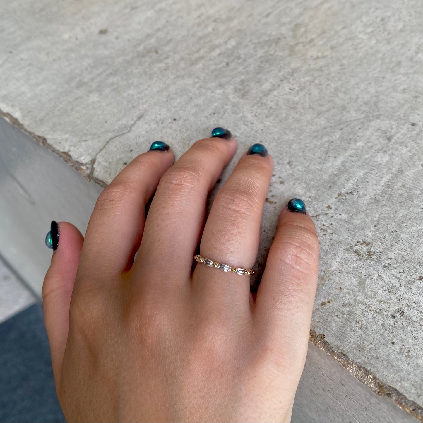 【poco】Silver925×18K plain ring 1