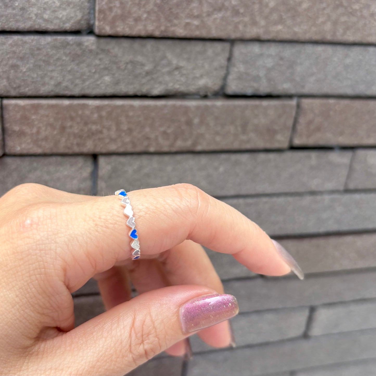 Heart enamel ring 4