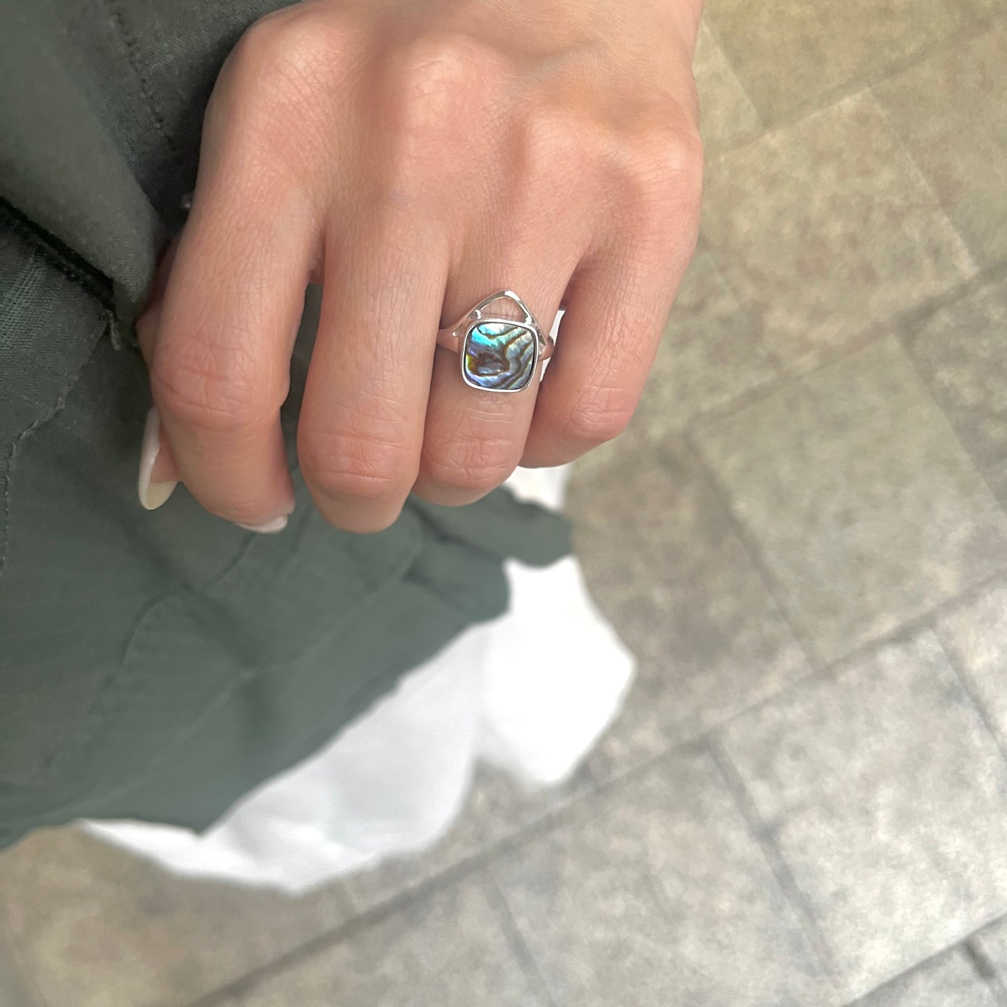 Abalone shell ring 3