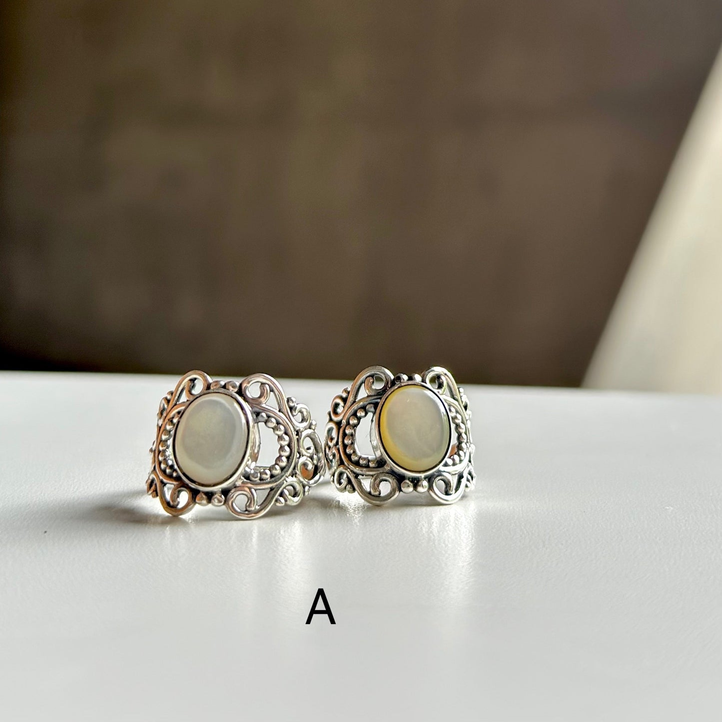White mother of pearl ring
