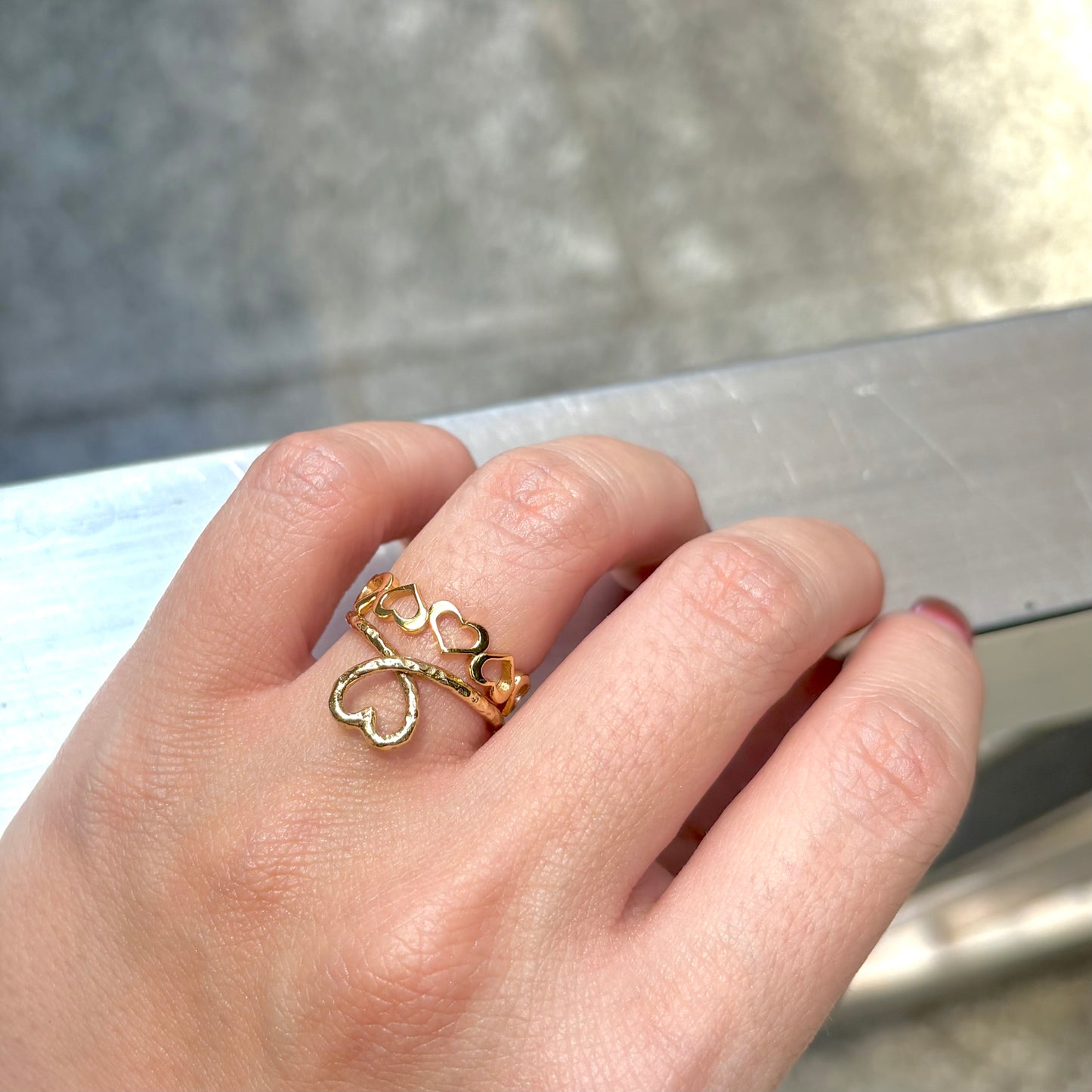 Brass Heart plain ring 5