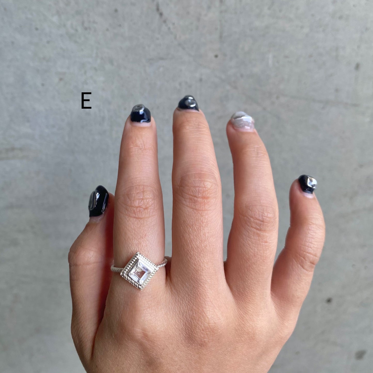 Silver925 petit ring〈white/clear〉