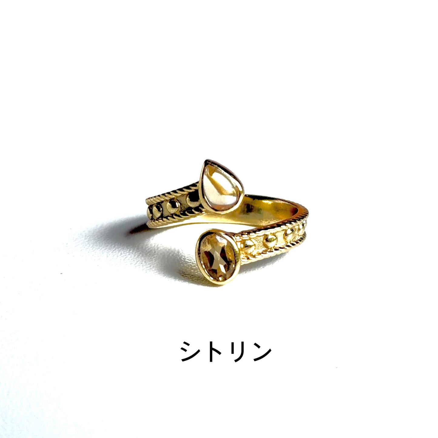 Brass 2stone ring 3
