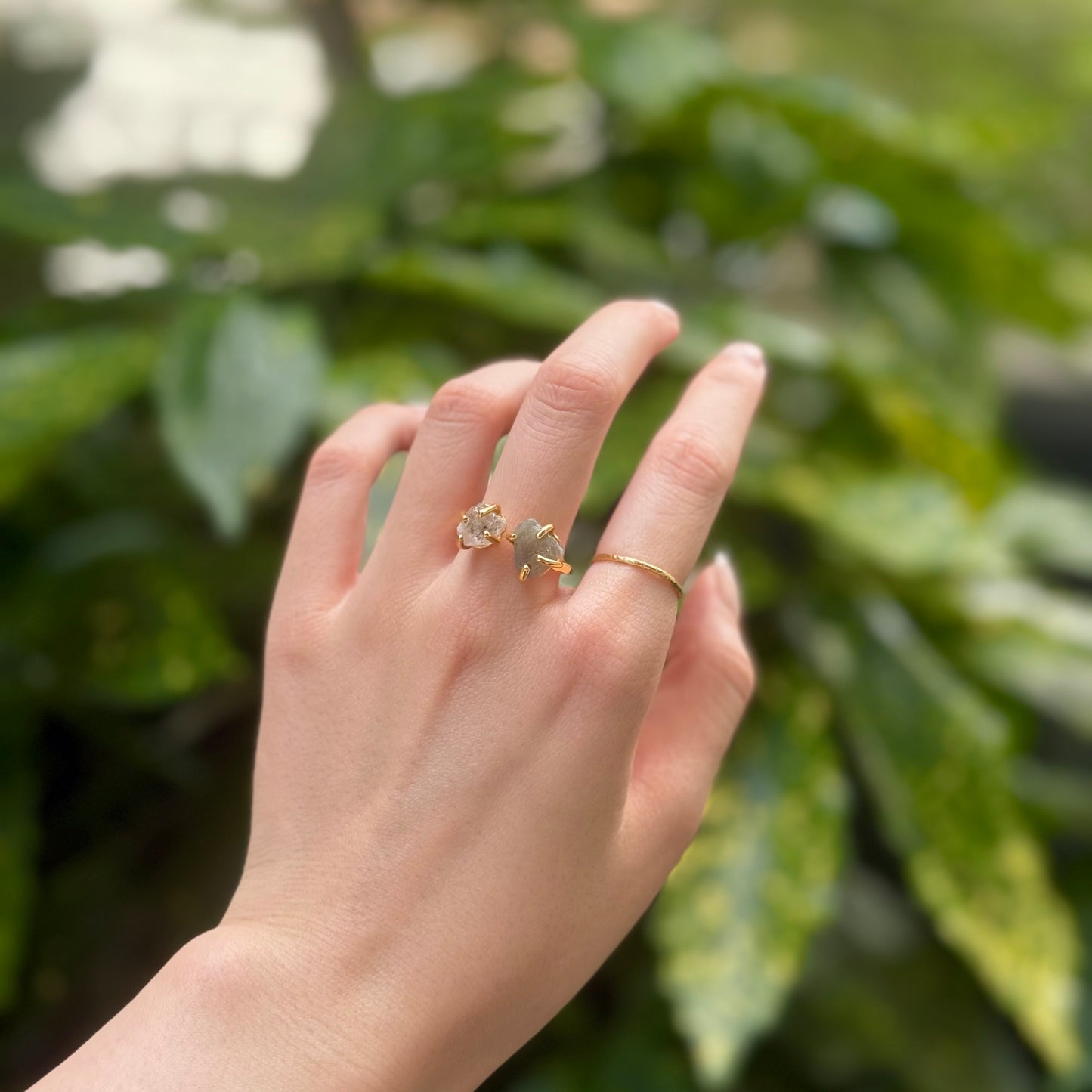 Brass 2stone ring 14