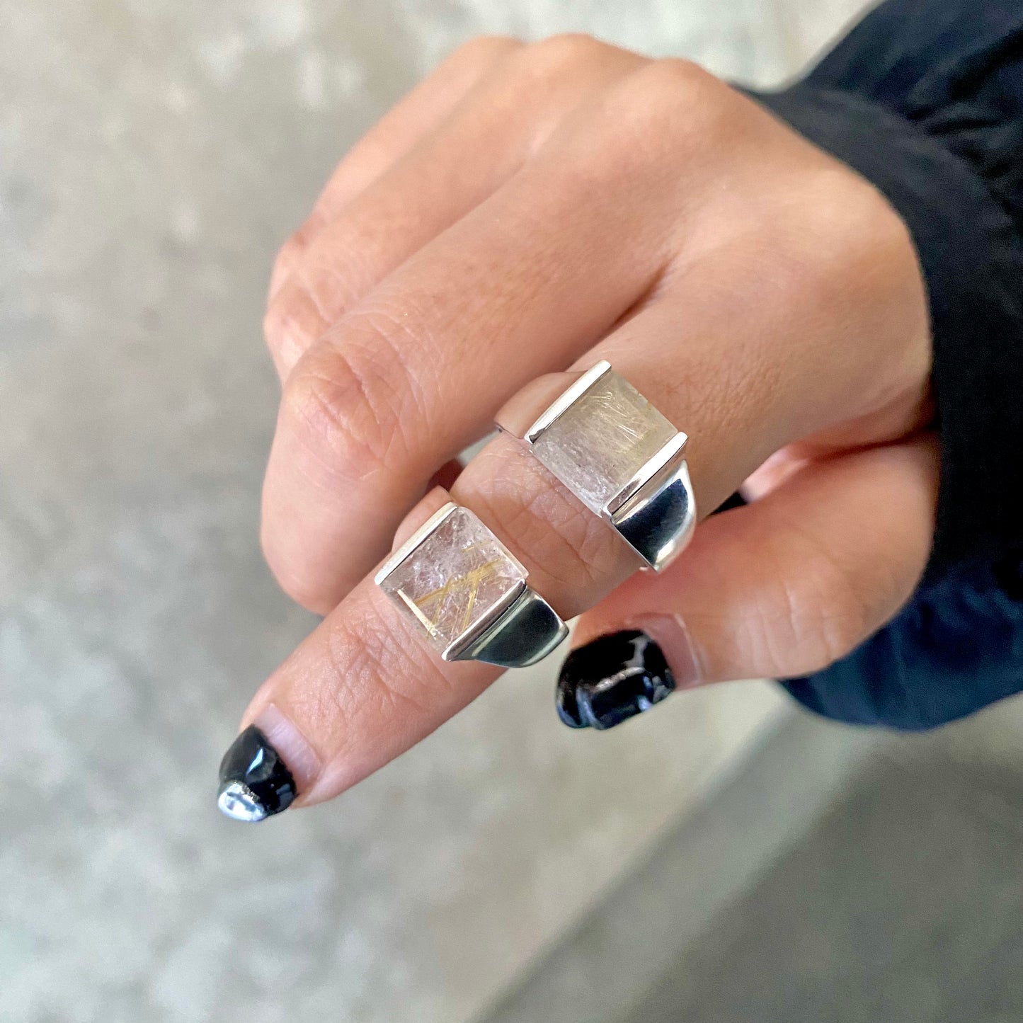 Silver925 square ring 7
