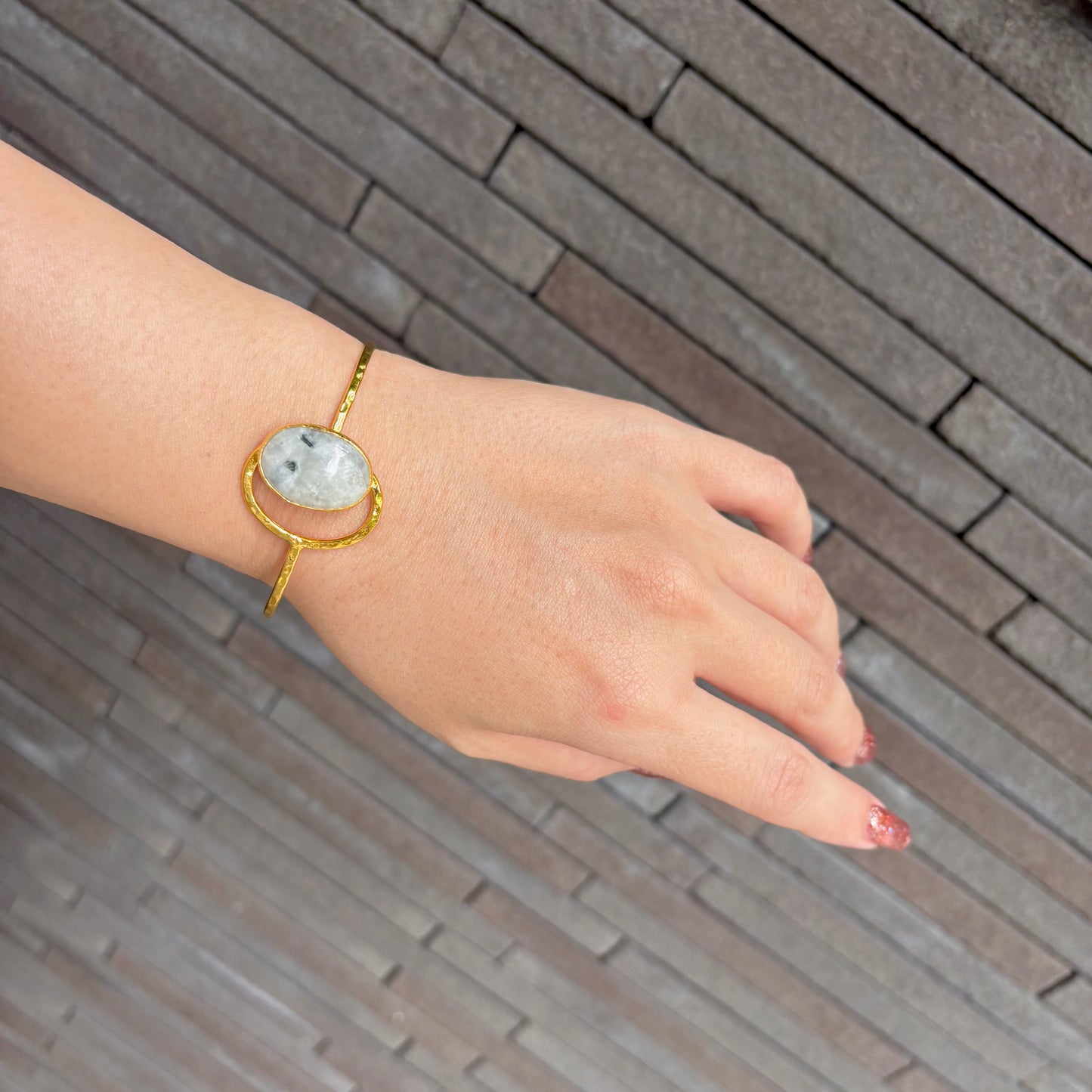 Brass 1stone bangle 2