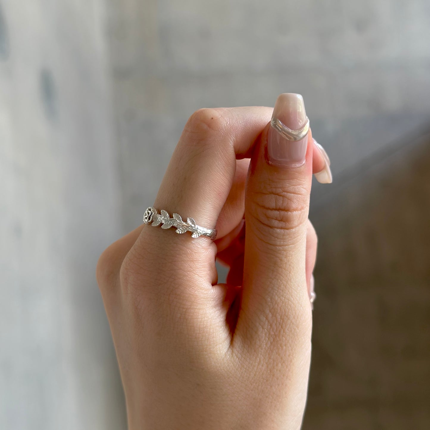 Flower plain ring 4