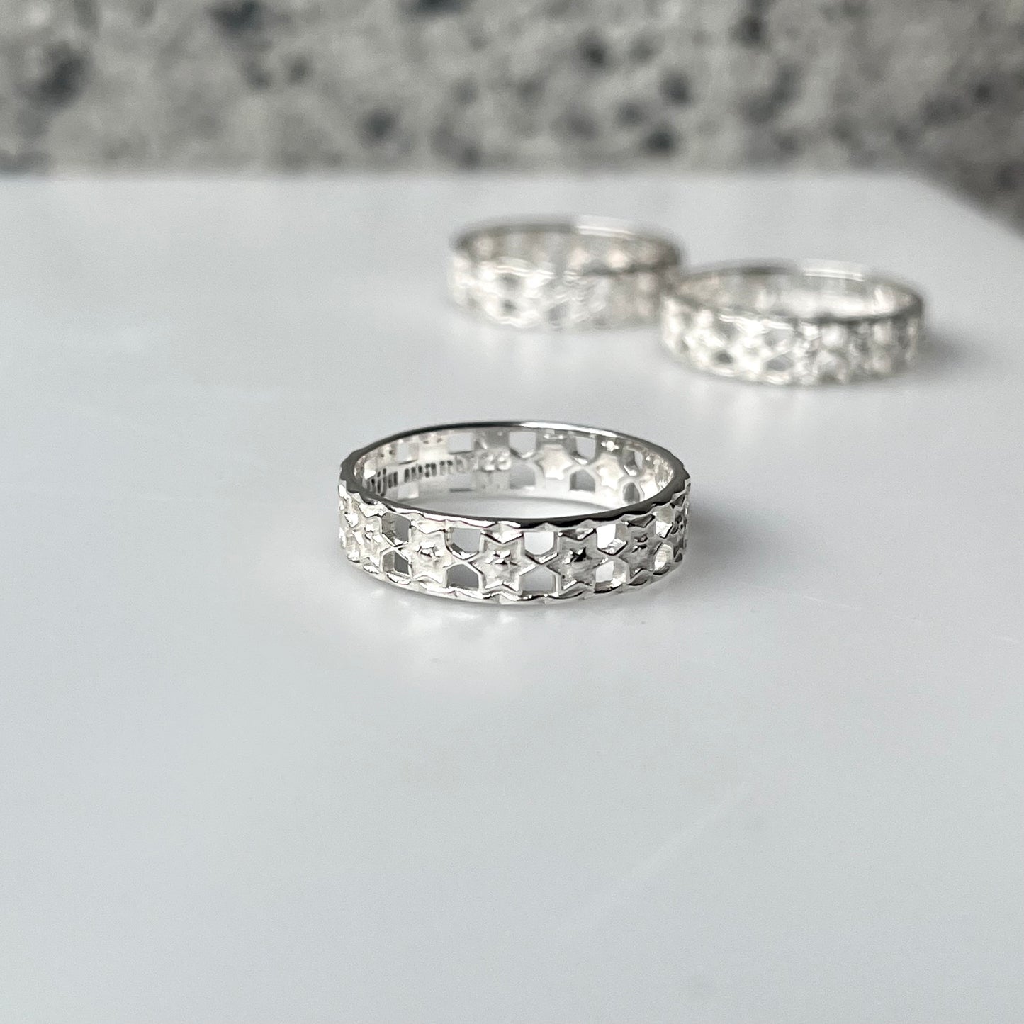 Silver925 star plain ring 2