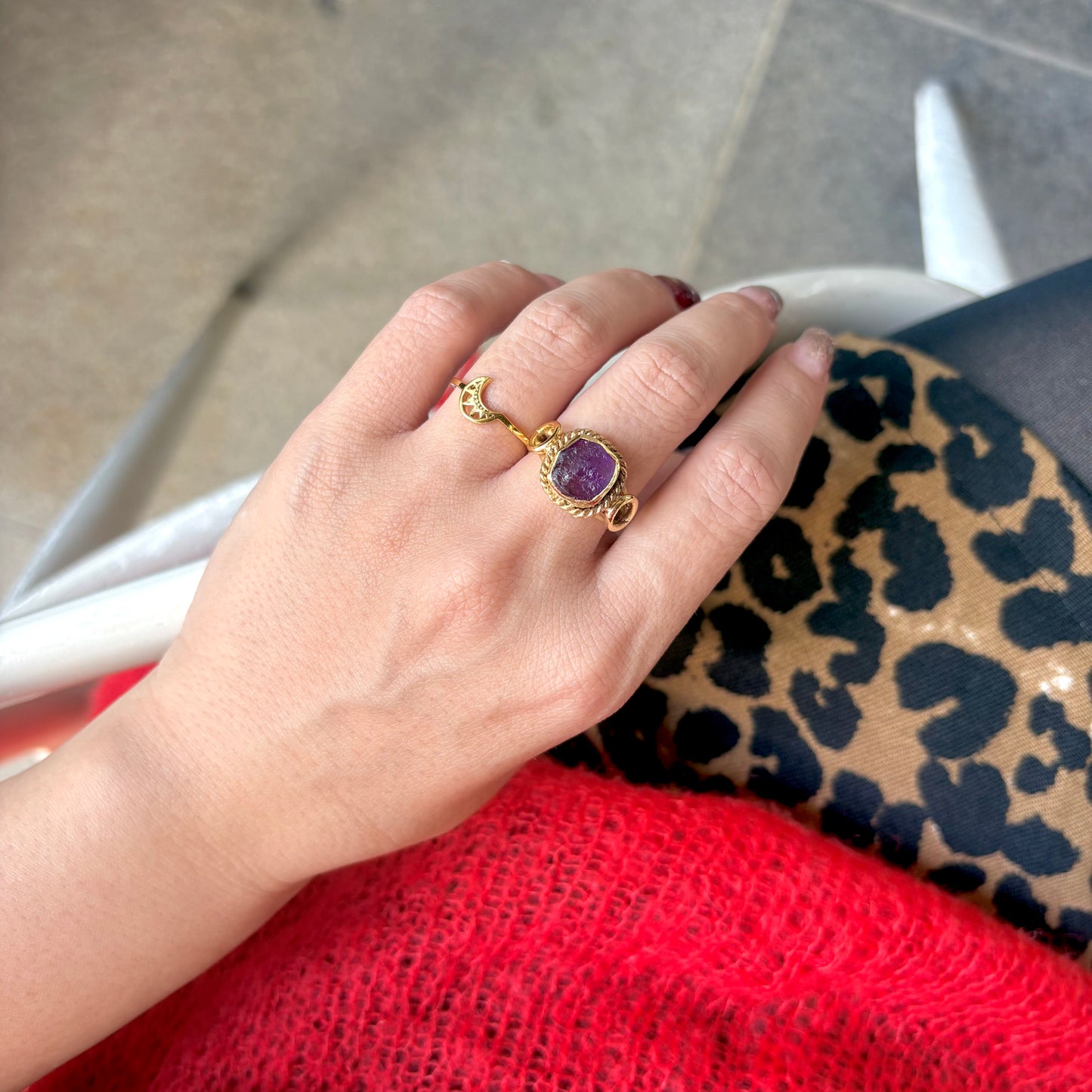 Brass Moon plain ring