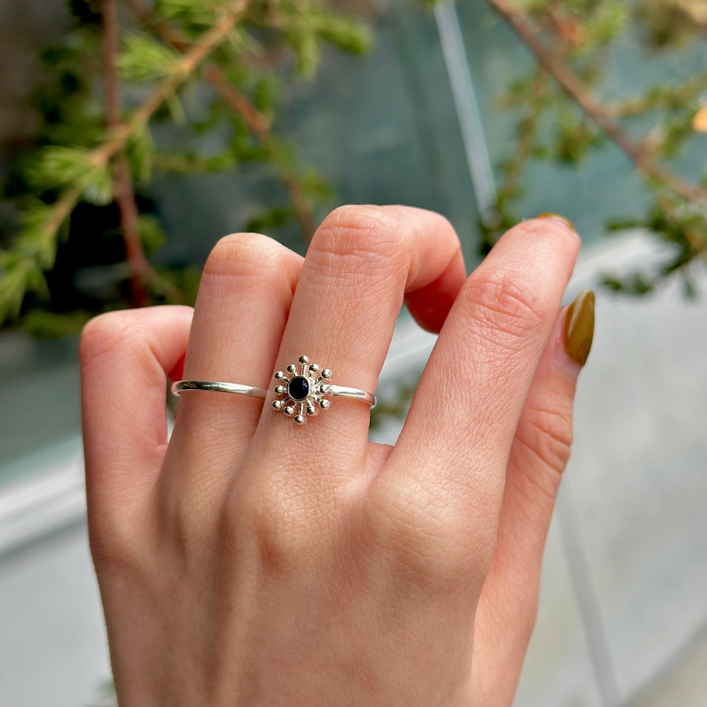 Flower 2finger ring