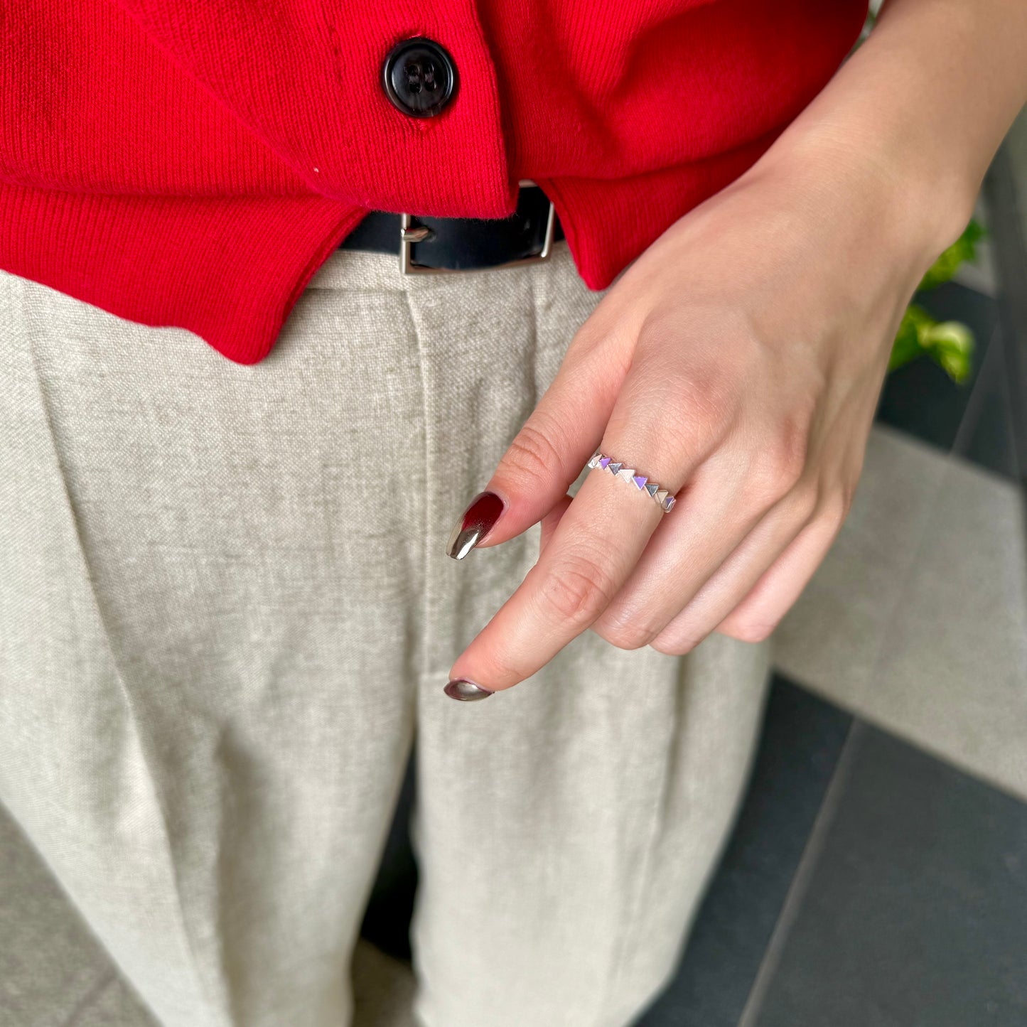 【オンライン先行】Triangle enamel ring 4