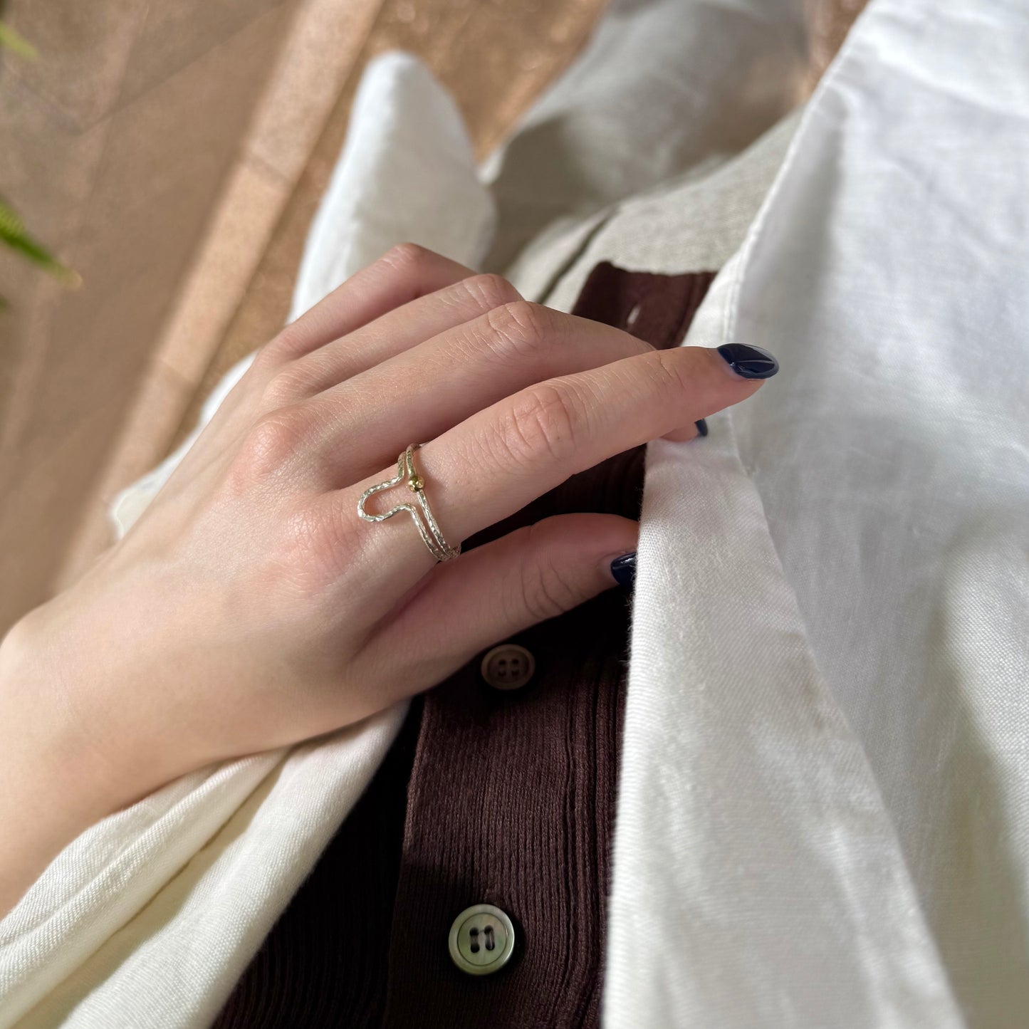 Silver925×Brass plain ring 28