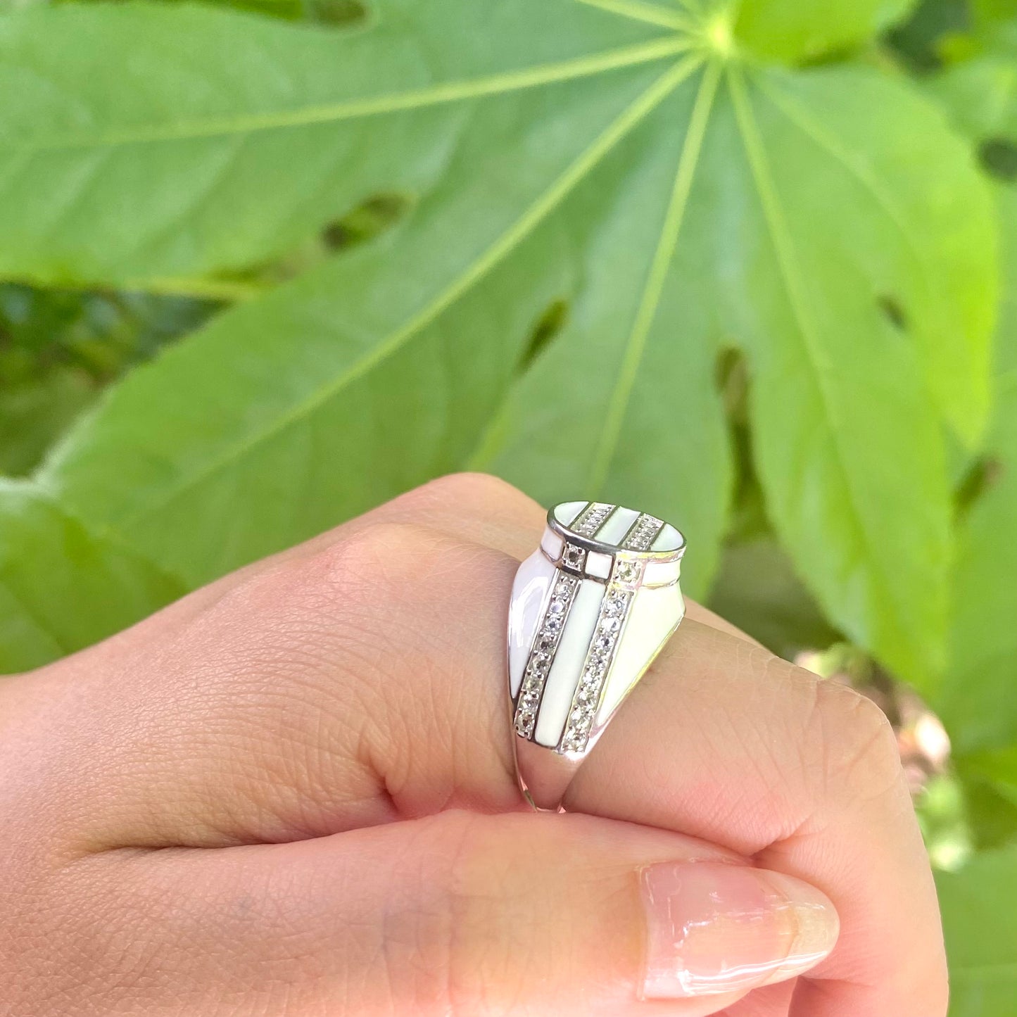 【Bijumam poco】Enamel × stone ring