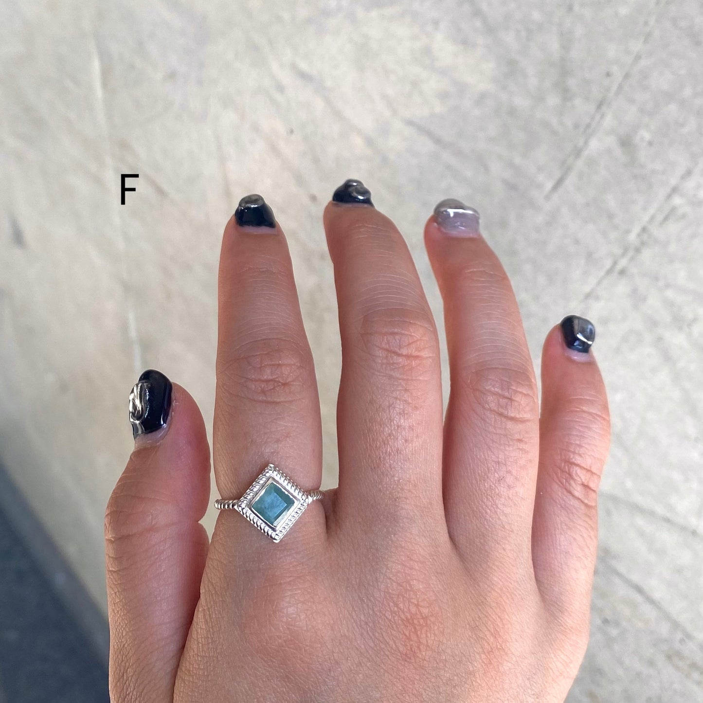 Silver925 petit ring〈green〉