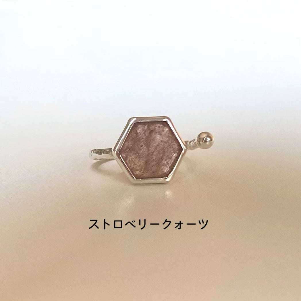 Silver925 Hexagon fork ring