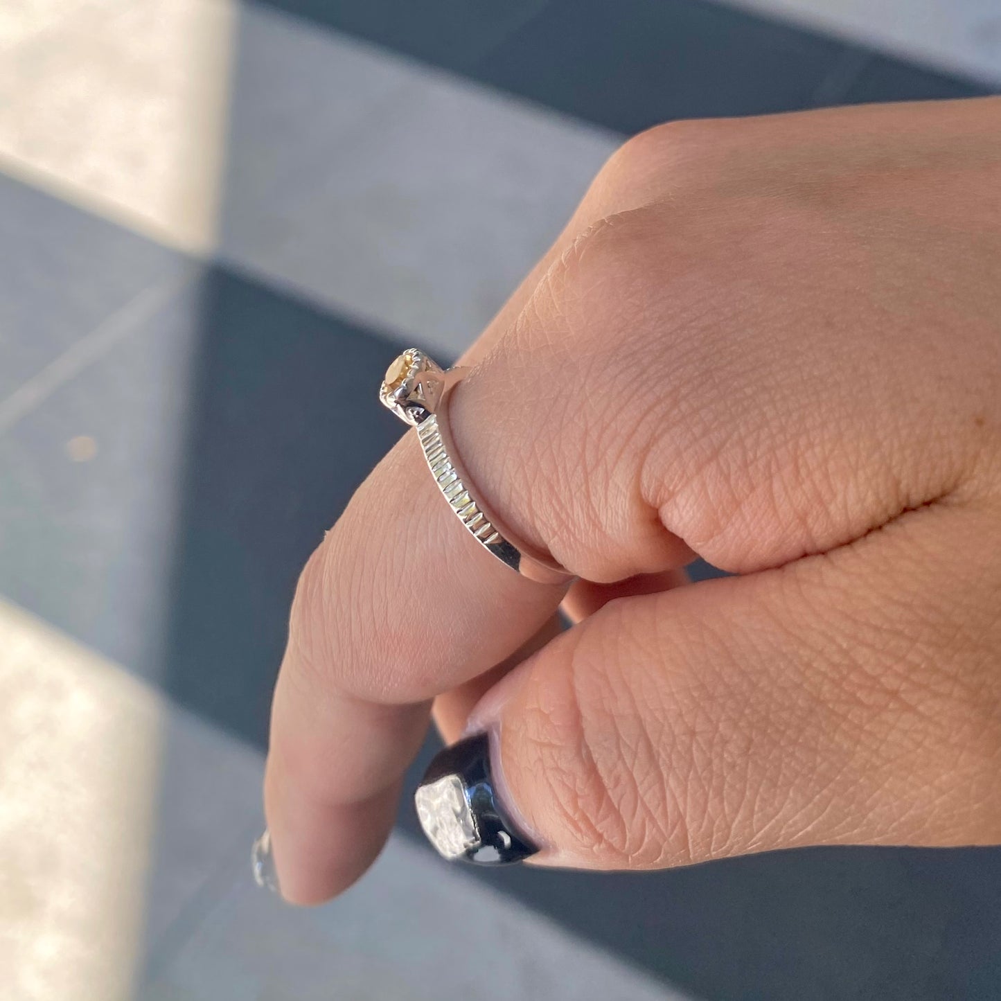Silver925 petit ring〈yellow〉