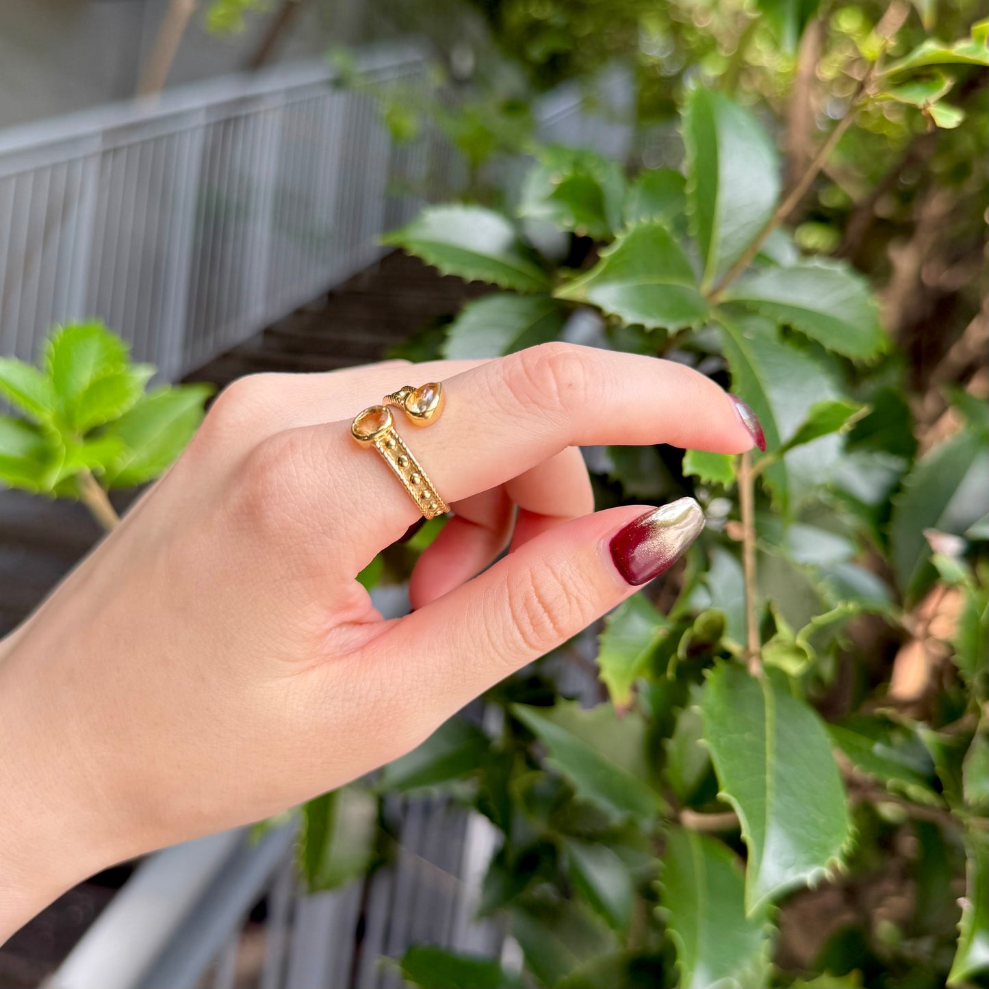 Brass 2stone ring 3