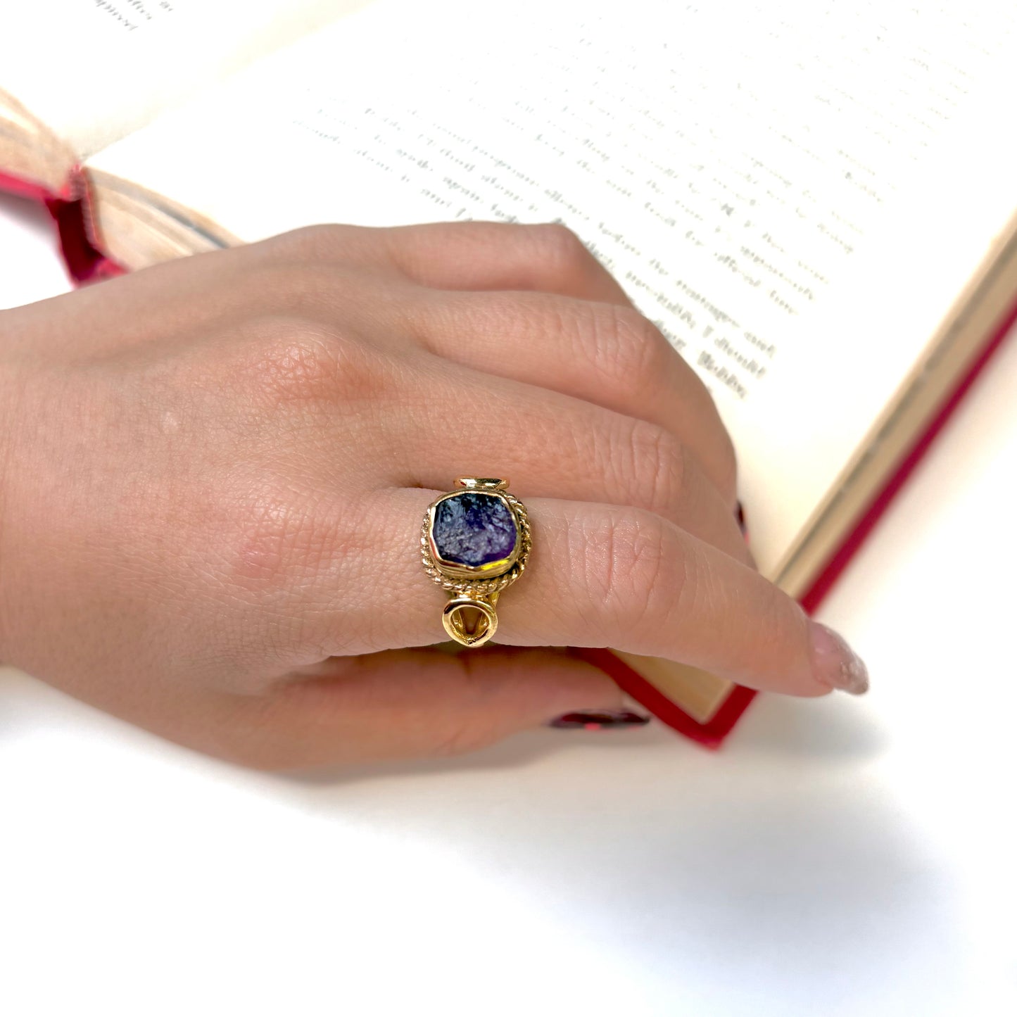 Brass rough design ring