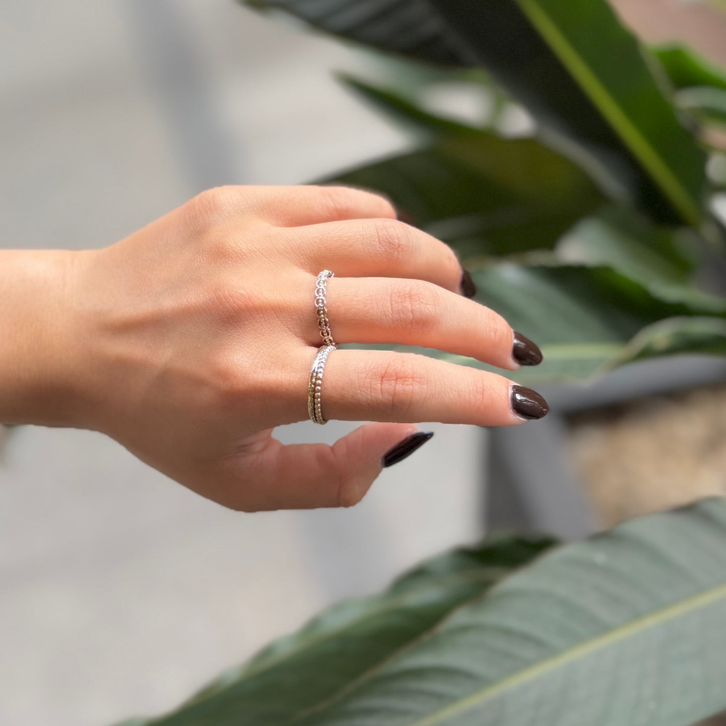Silver925×brass plain ring 15