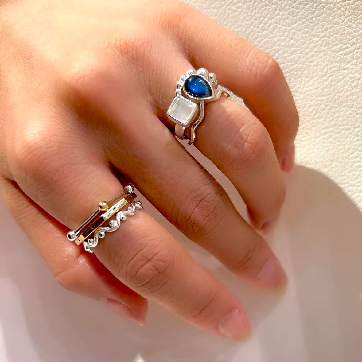 Silver925×Brass plain ring 〈Pentagon〉