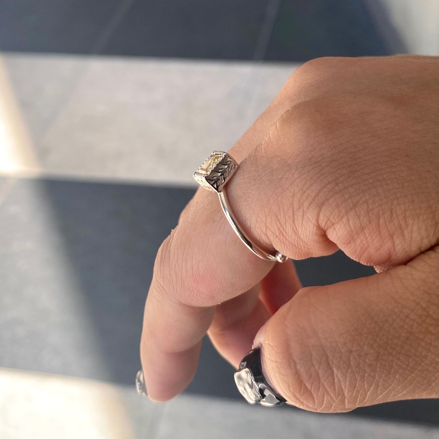 Silver925 petit ring〈yellow〉