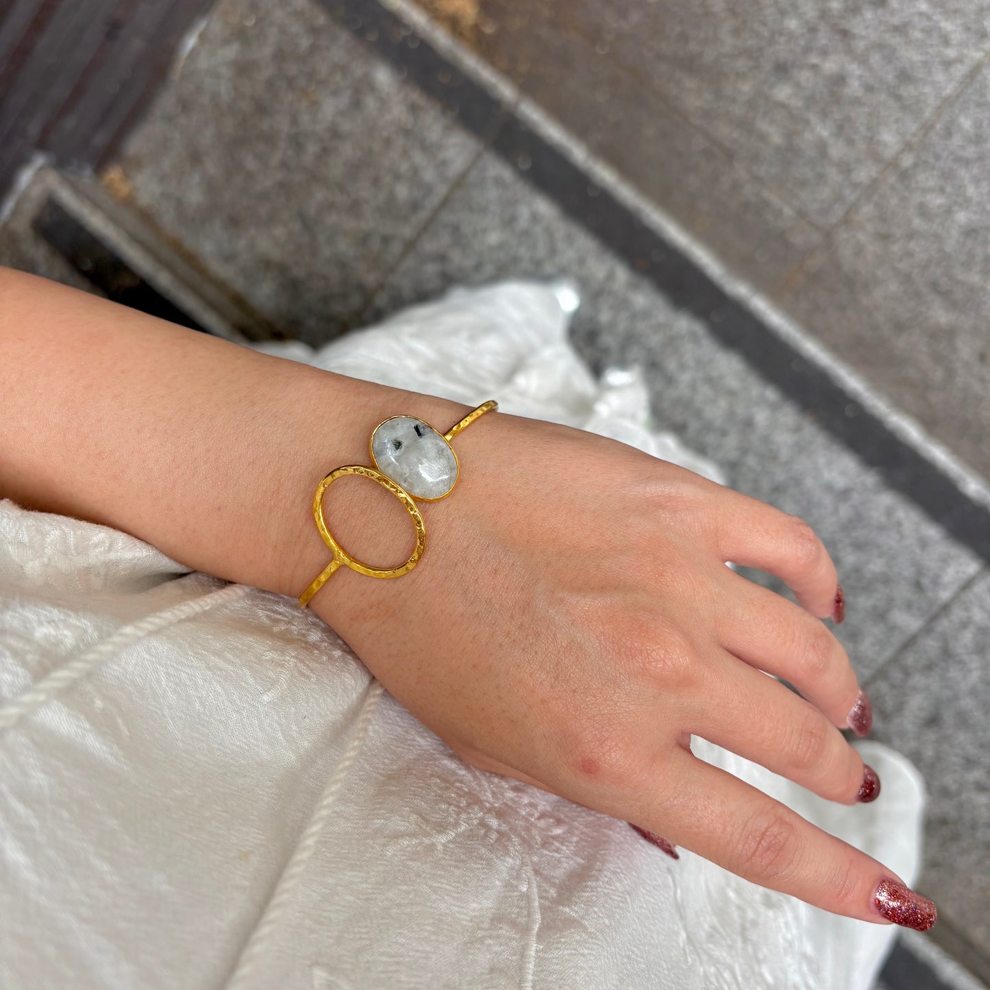 Brass 1stone bangle 2