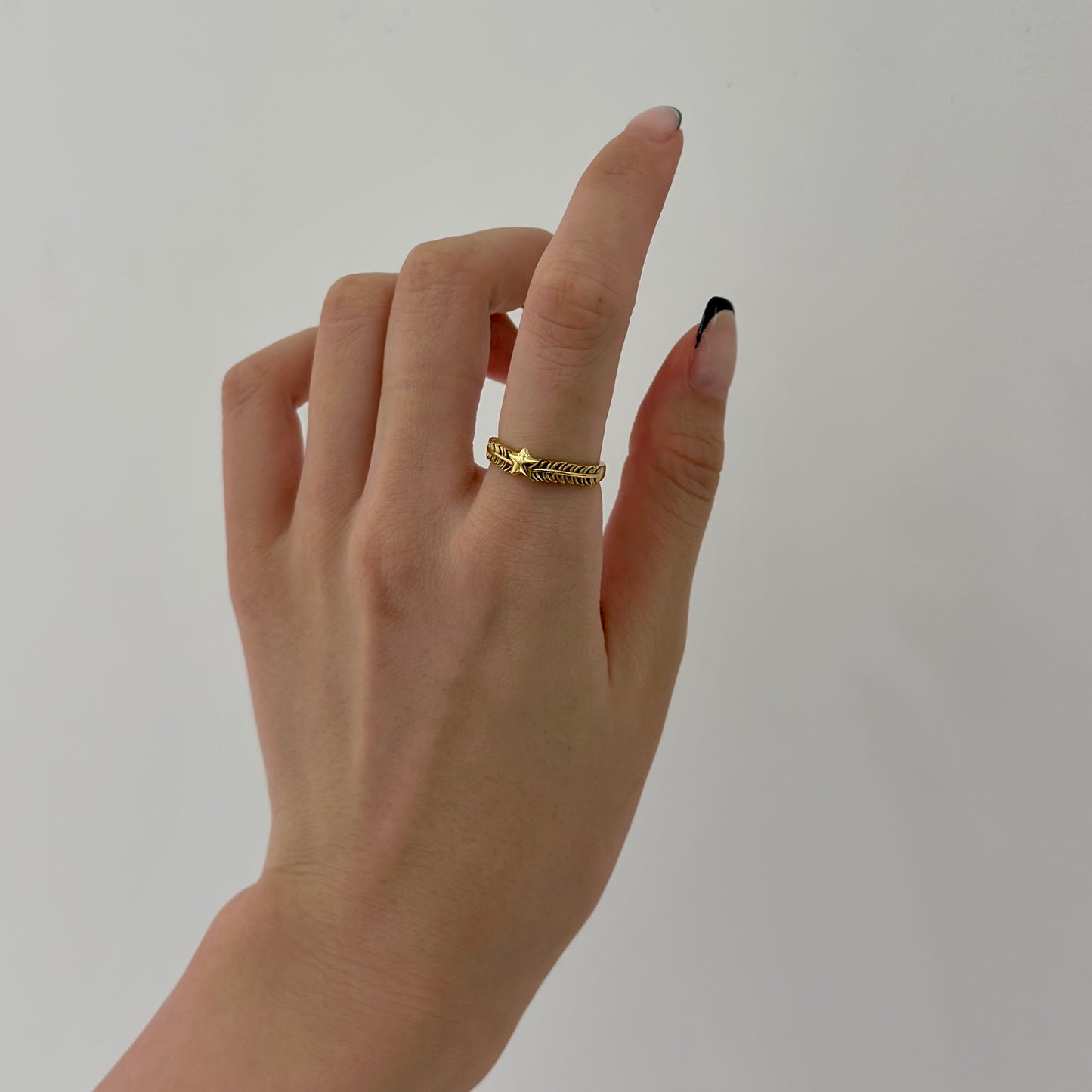 Brass star plain ring 8