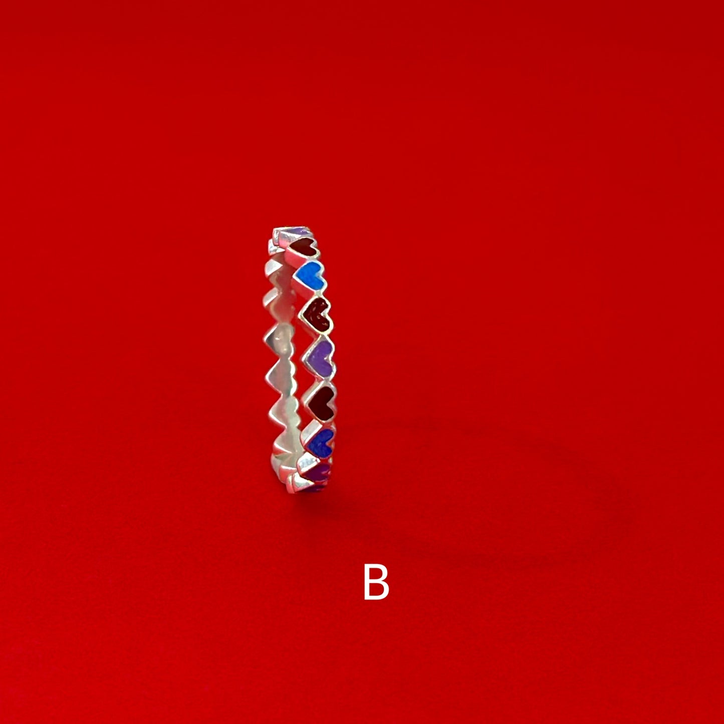 Heart enamel ring 1