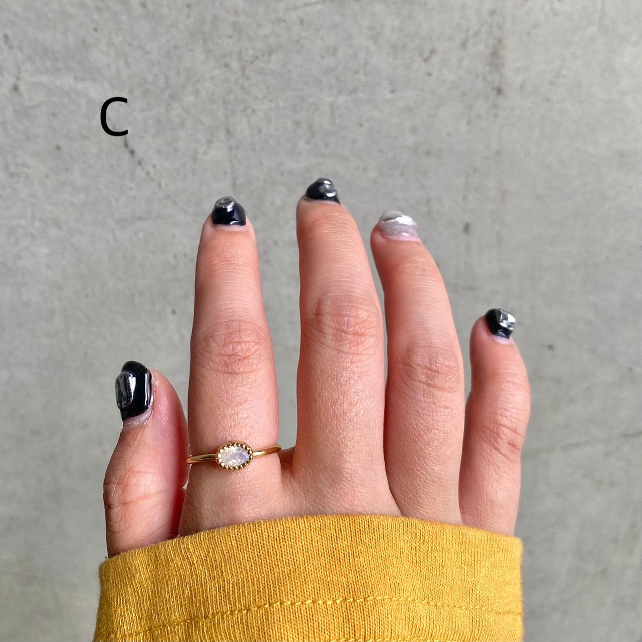 Brass petit ring〈white〉