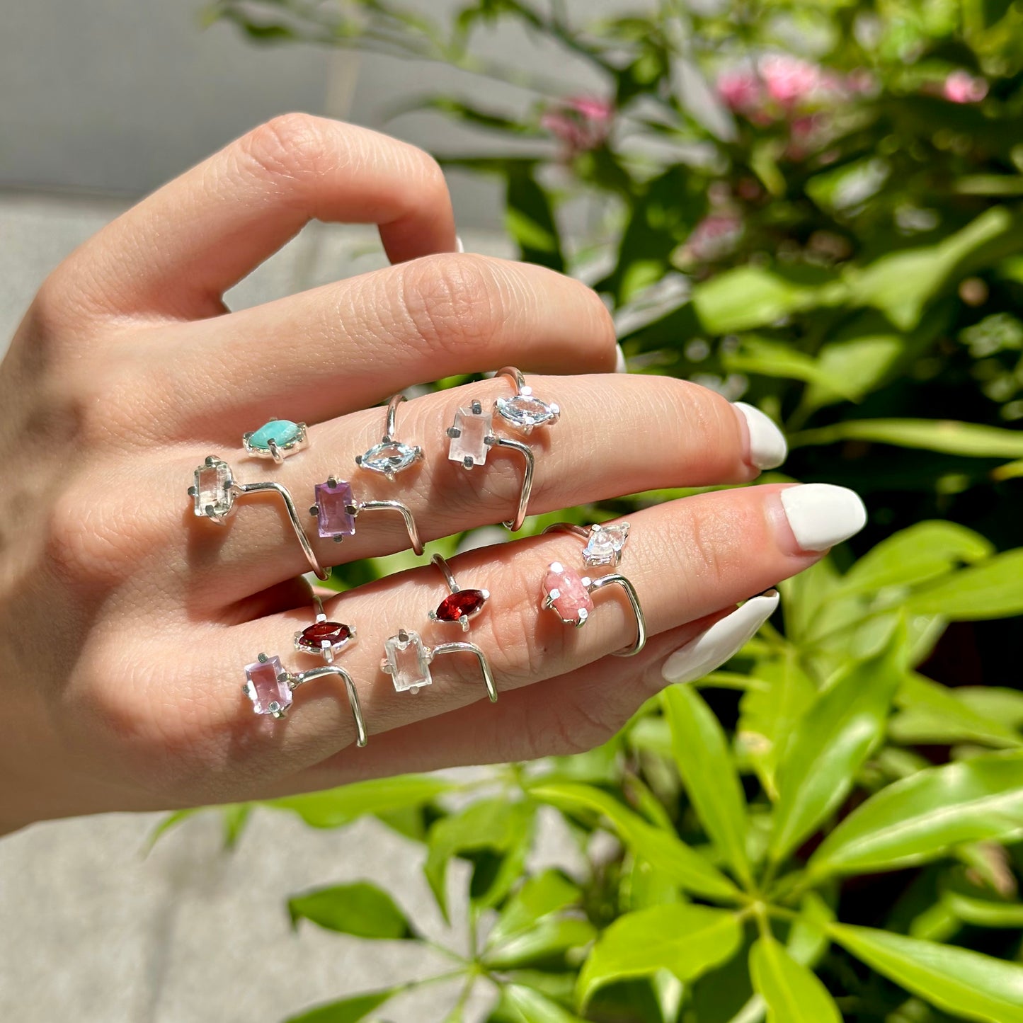 Silver925 2stone ring 16