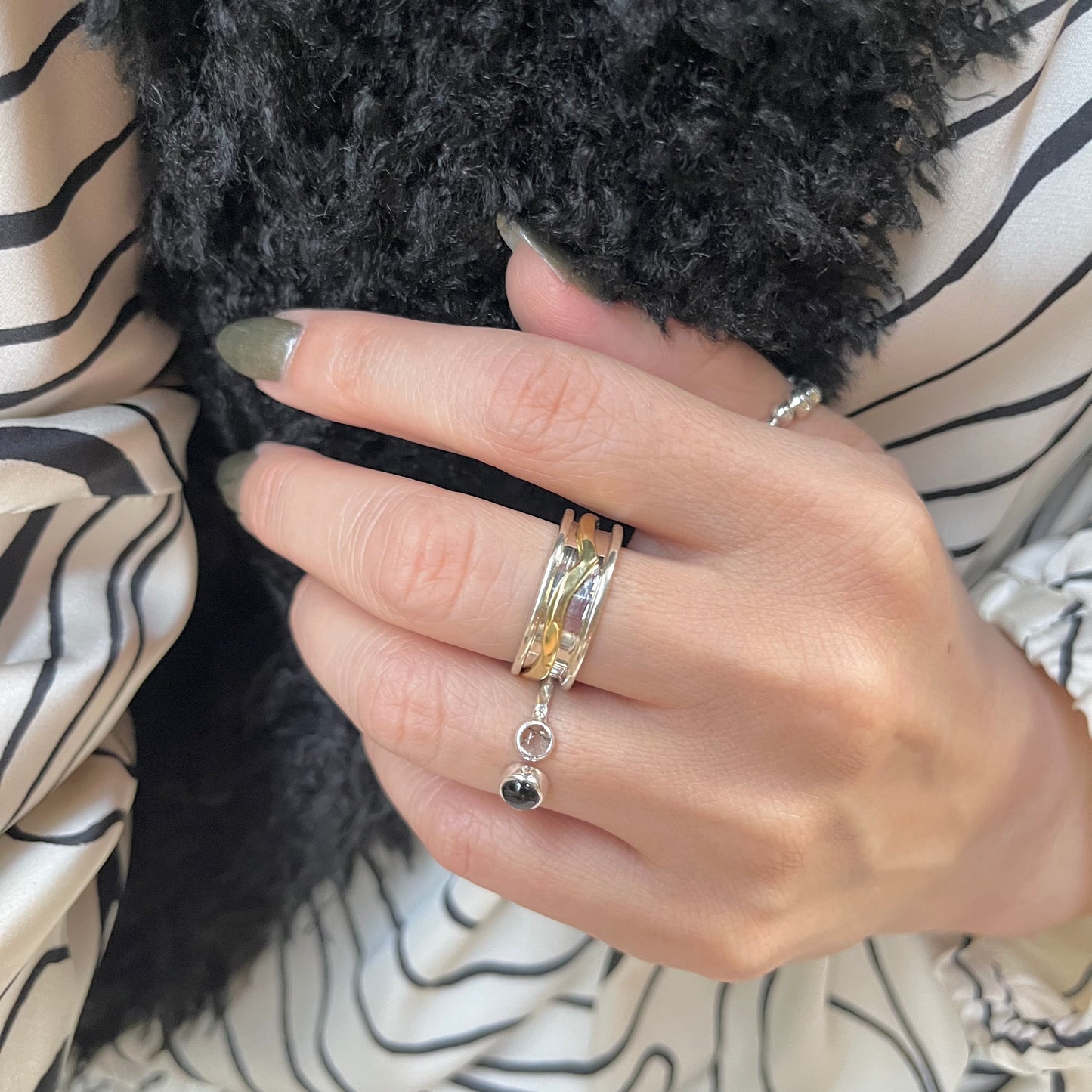 Silver925 2stone ring 19