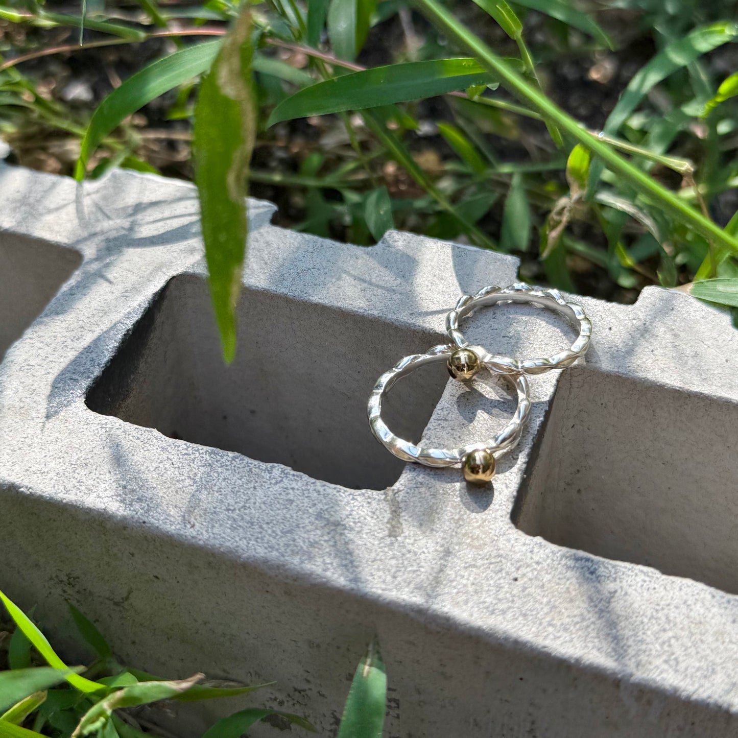 Silver925×Brass plain ring 〈Ball〉13