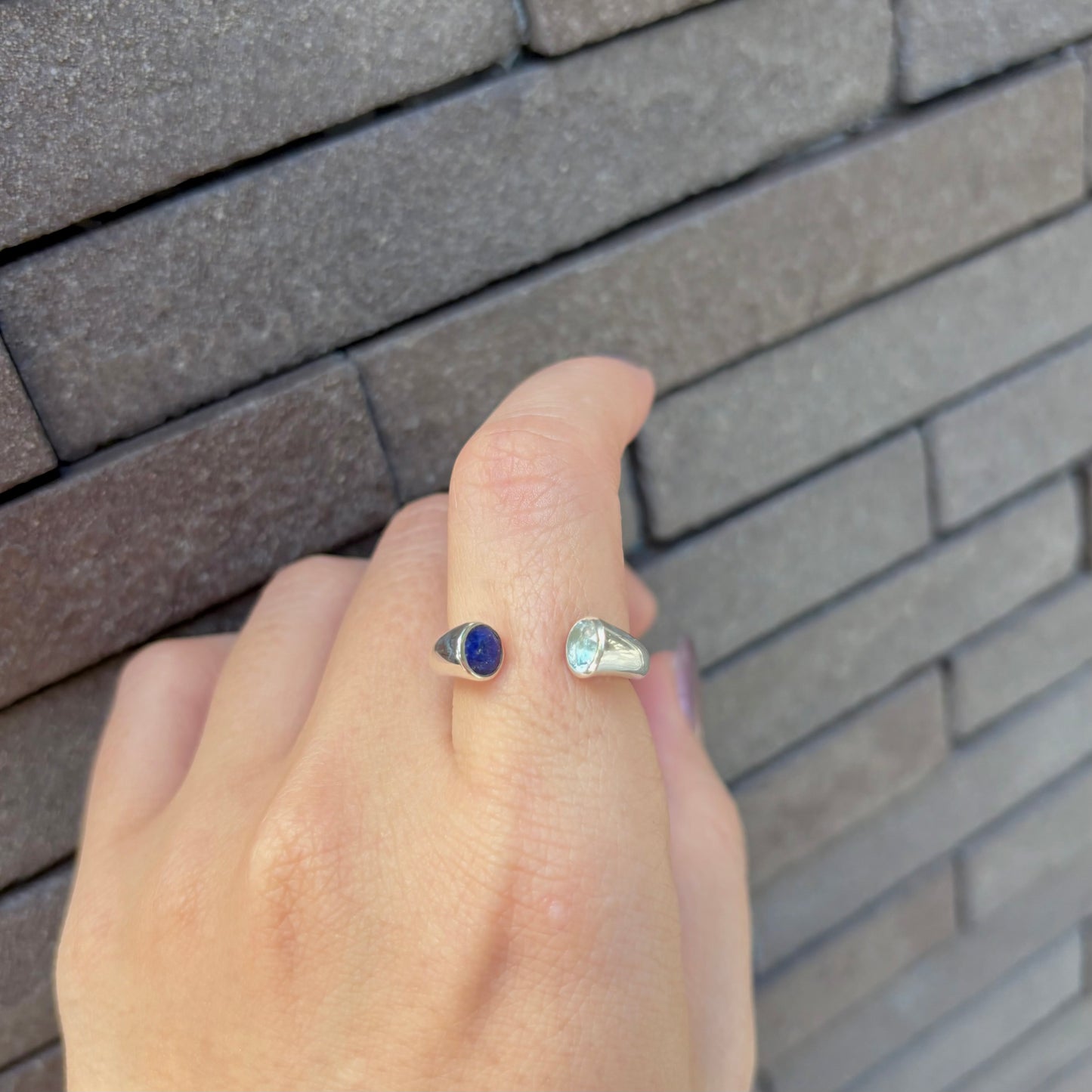 Silver925 2stone ring 19