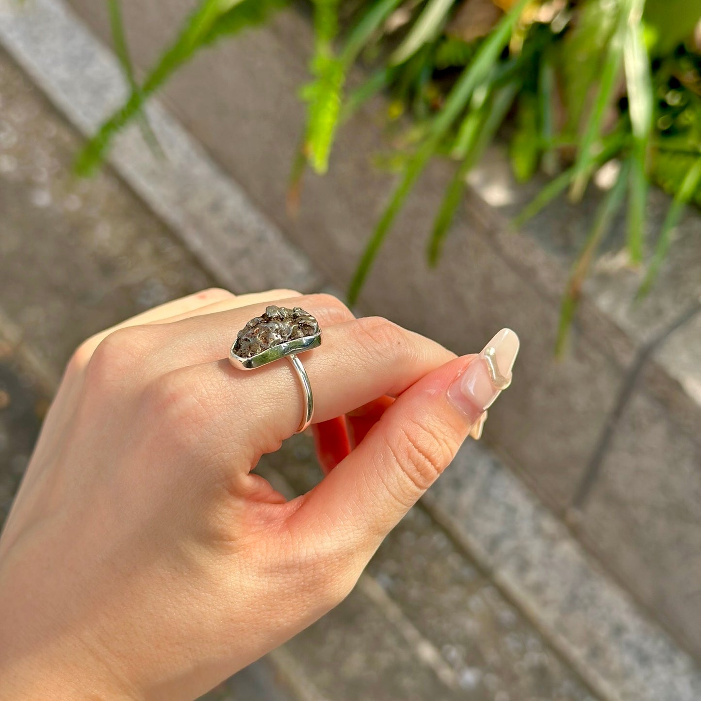 Silver925 rough cut ring