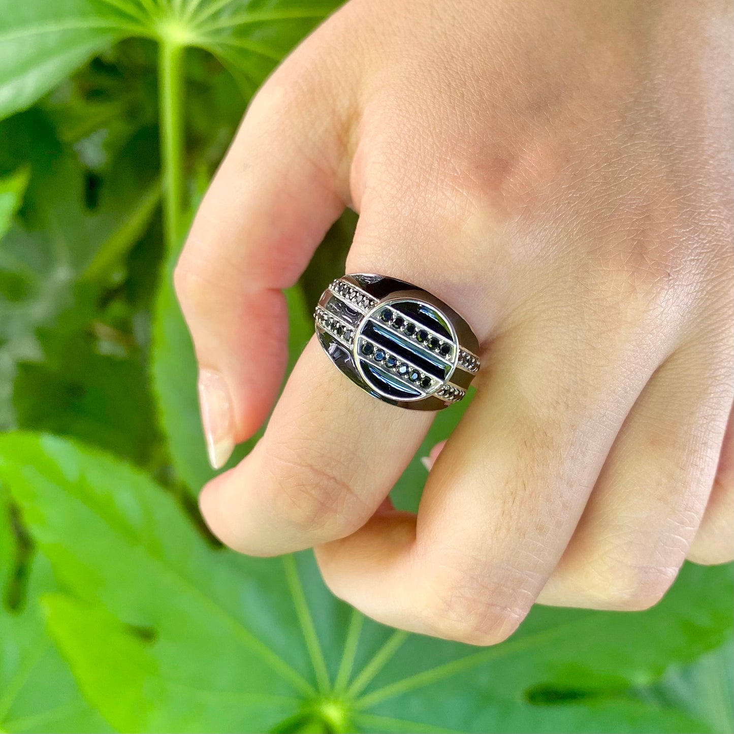 【Bijumam poco】Enamel × stone ring
