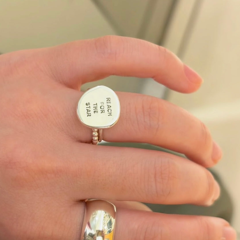 "REACH FOR THE STAR" plain ring