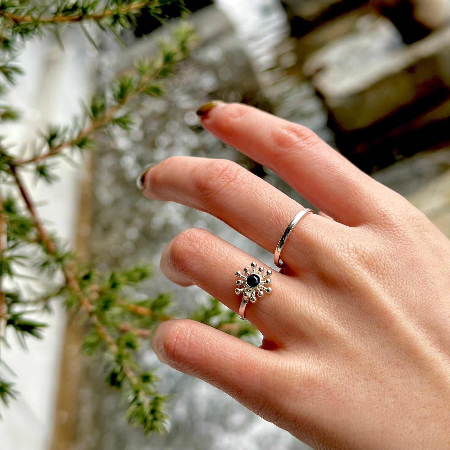Flower 2finger ring