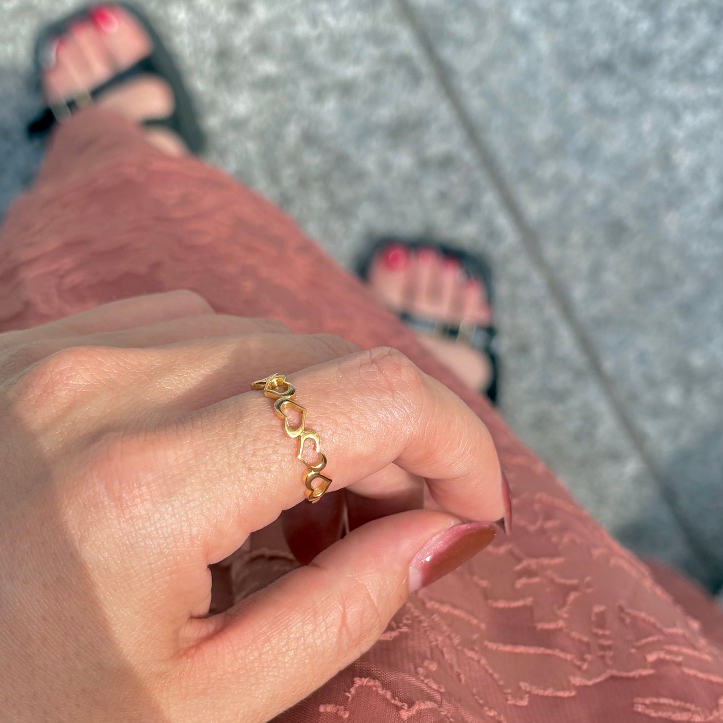 Brass Heart plain ring 2