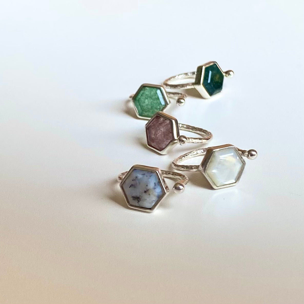 Silver925 Hexagon fork ring