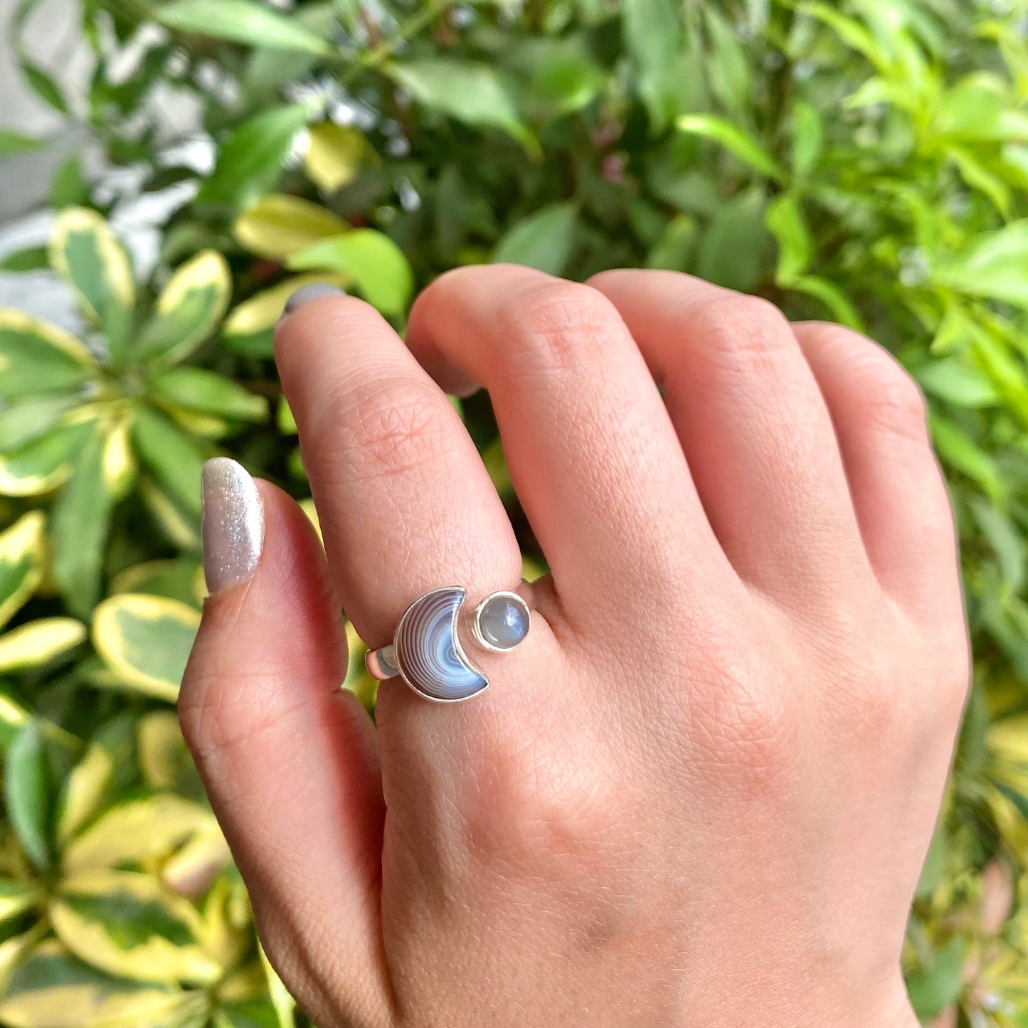 Moon design ring