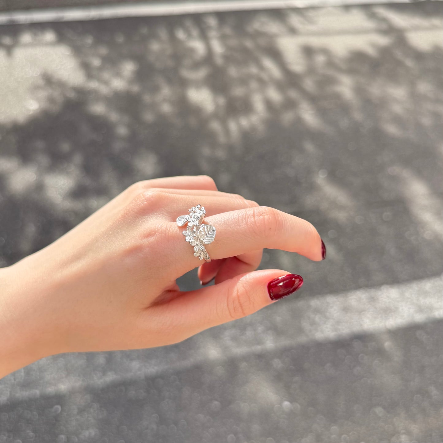 Flower plain ring 28