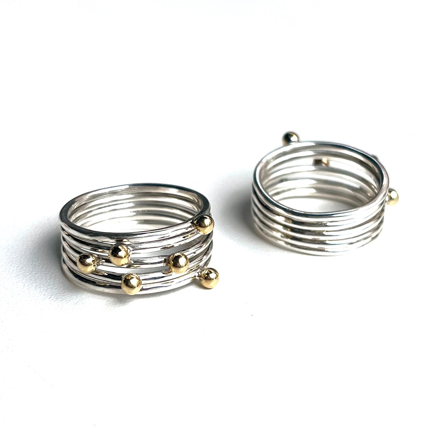 Silver925×Brass plain ring 〈Ball〉4