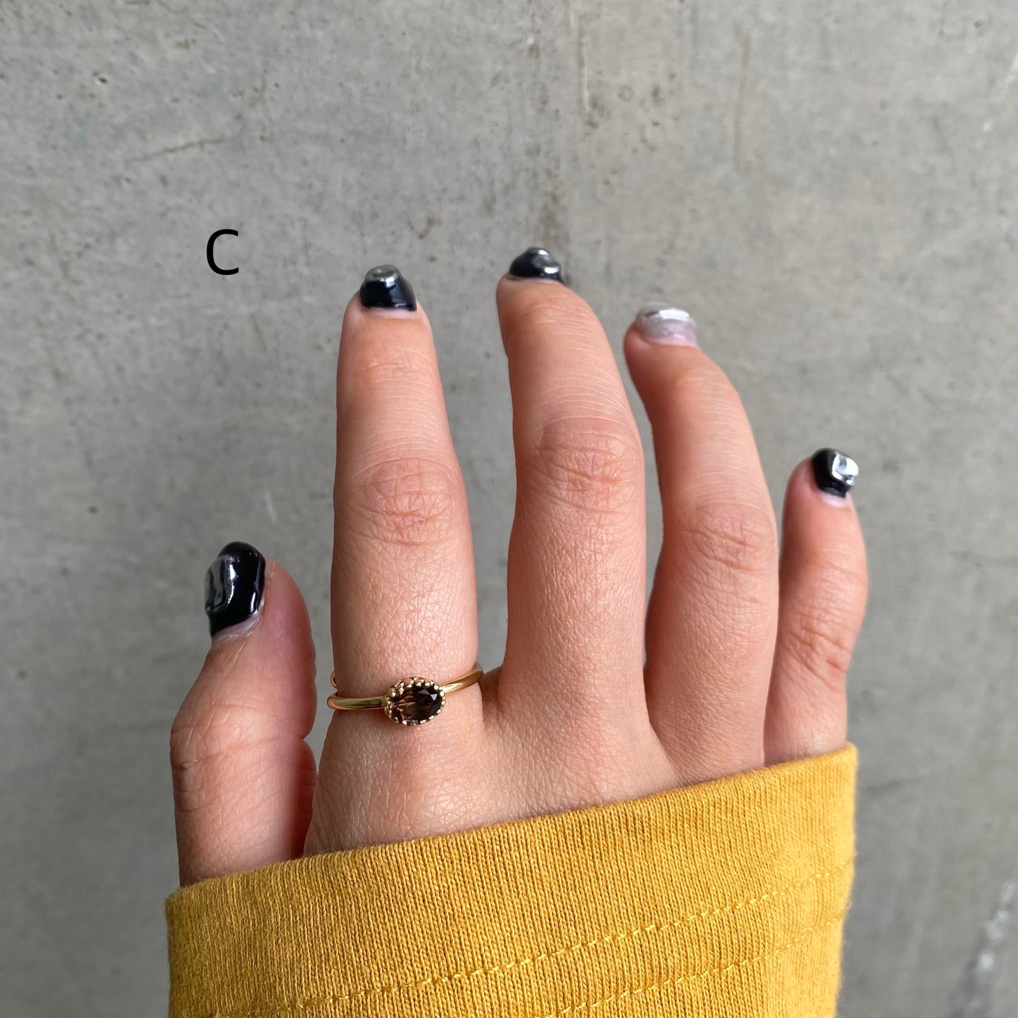 Brass petit ring〈brown〉