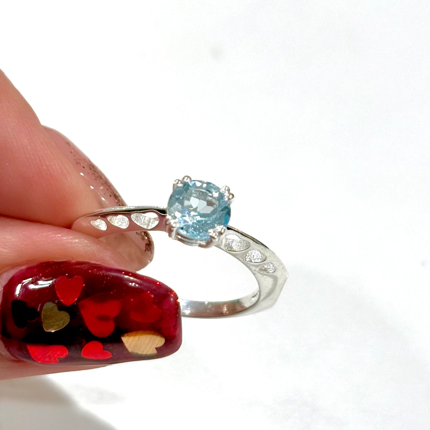 Heart design ring 〈Blue Topaz〉