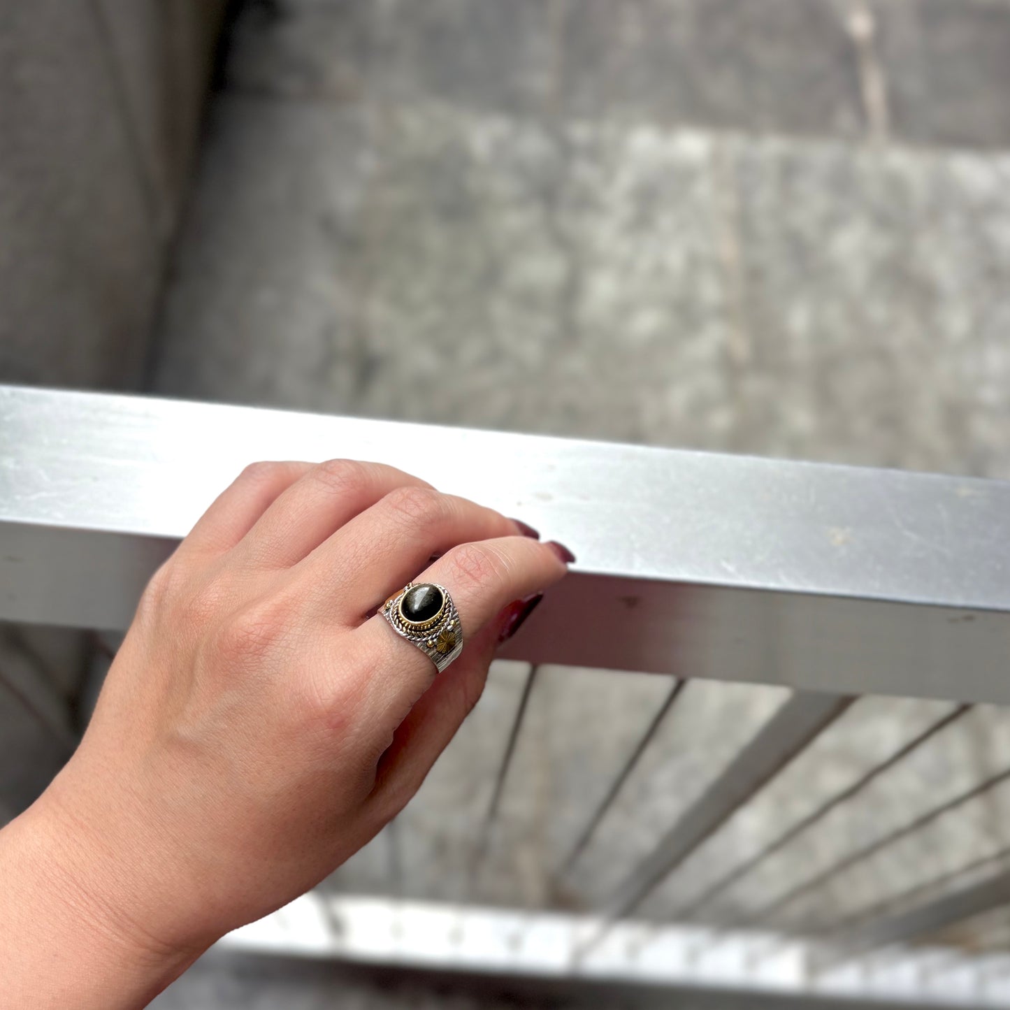 Connect ring〈 Black & Gold 〉