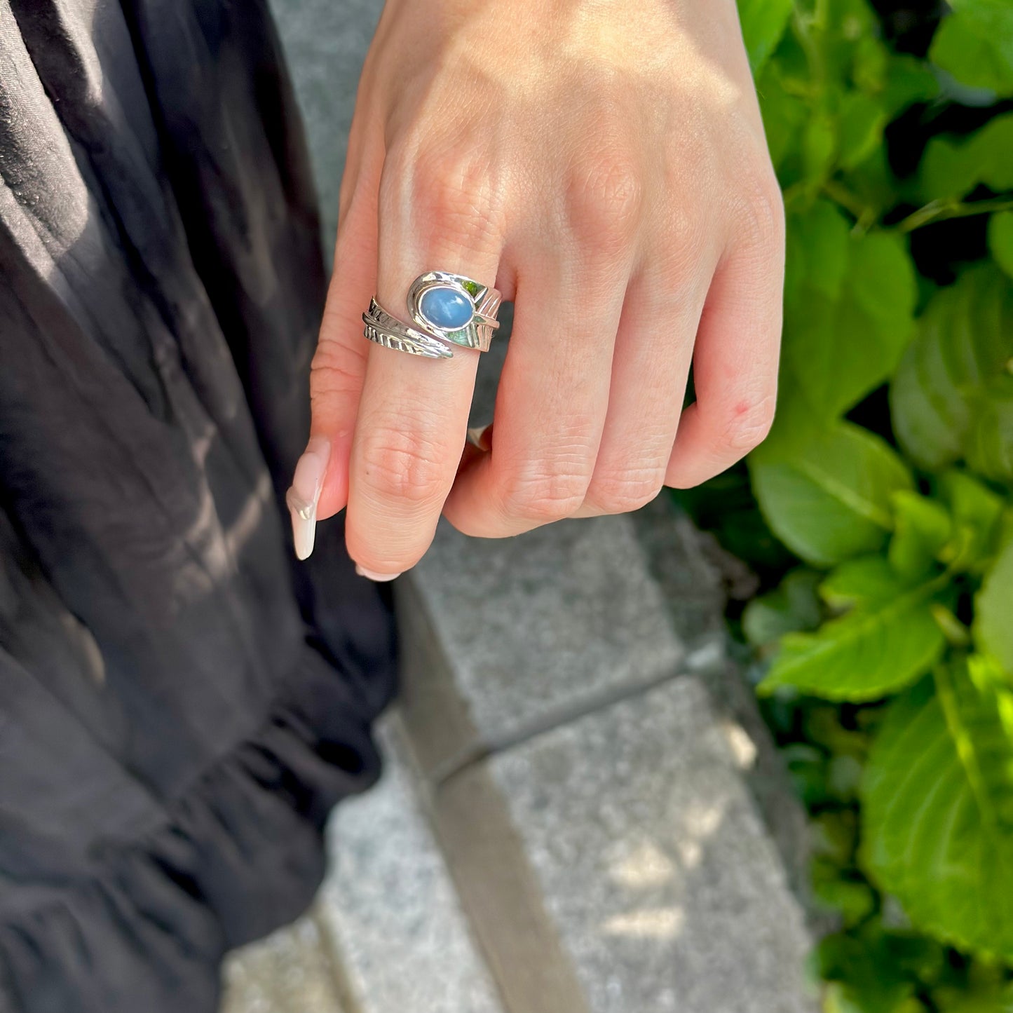Silver925 feather design ring