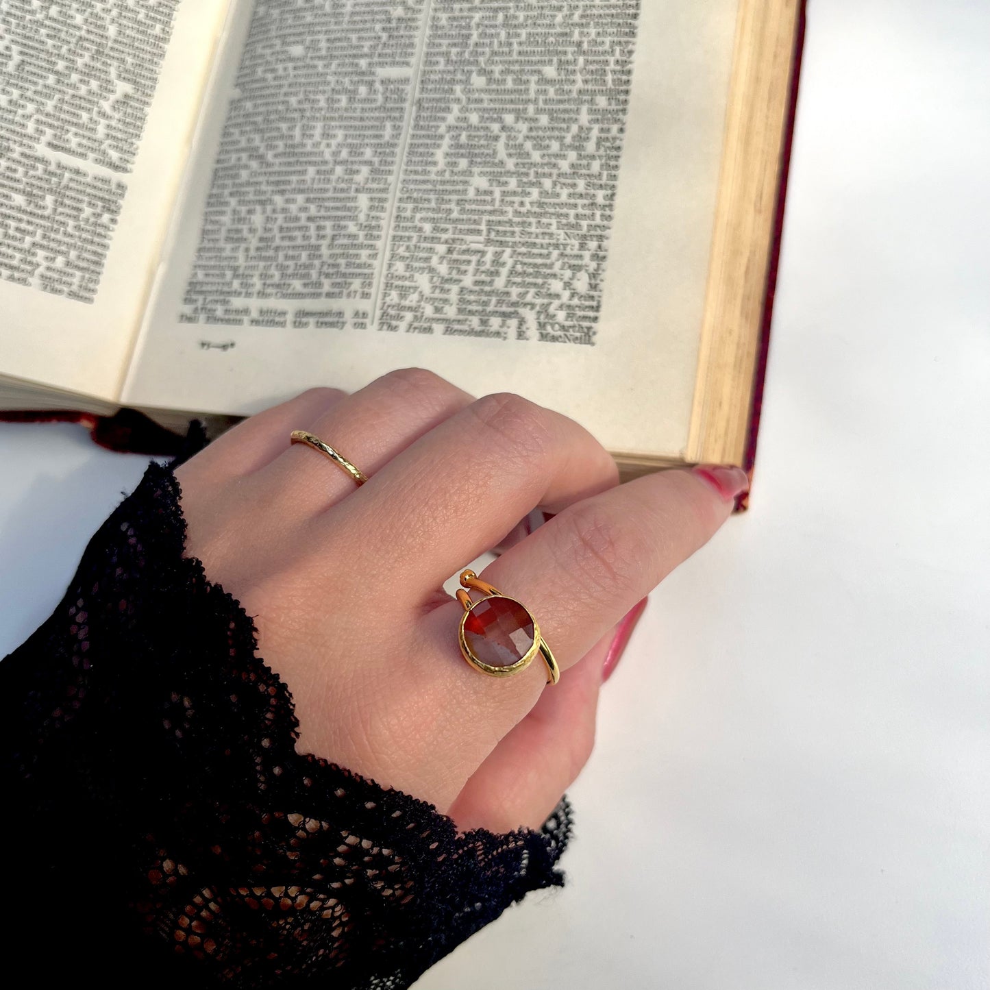 Brass 1stone ring 1
