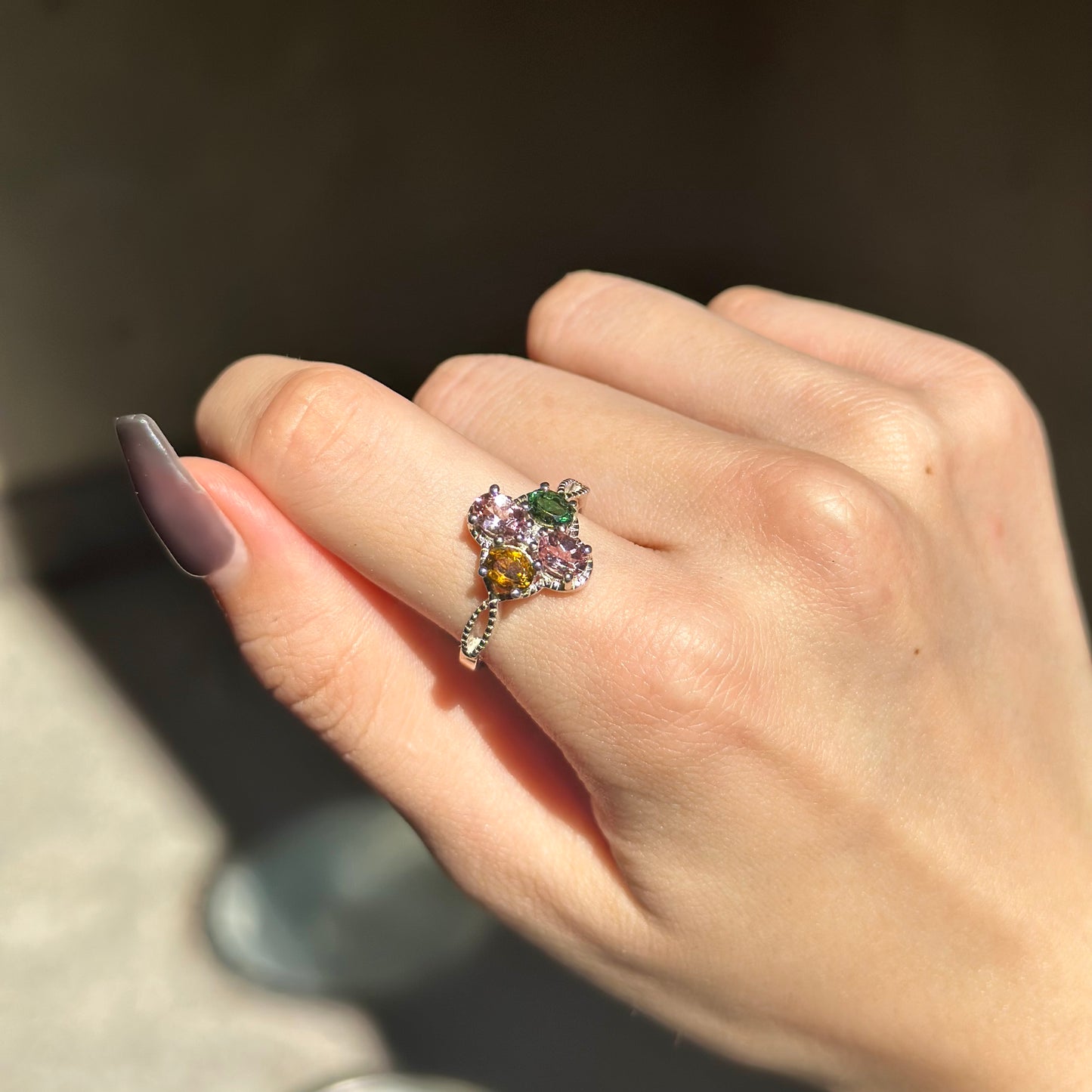 【poco】Multi tourmaline ring