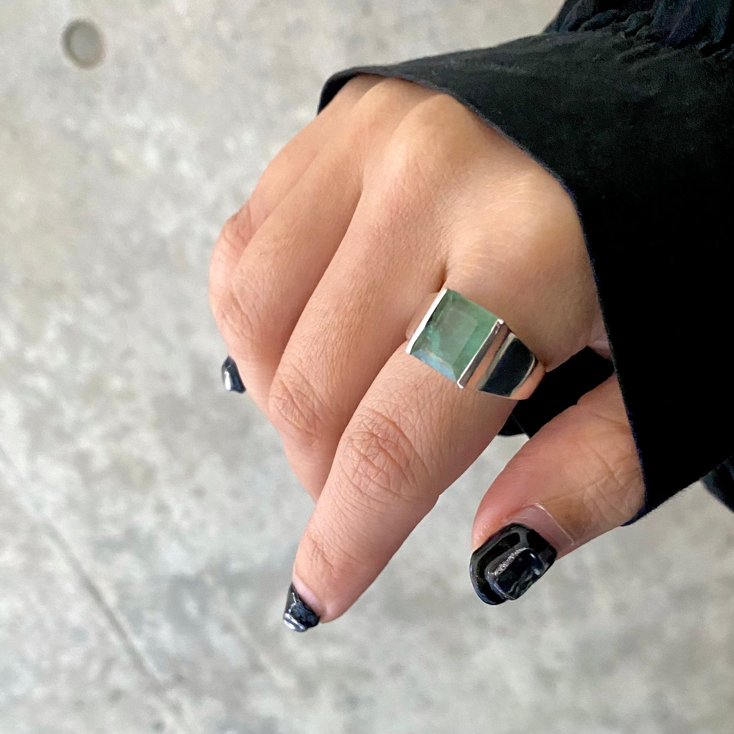 Silver925 square ring 7