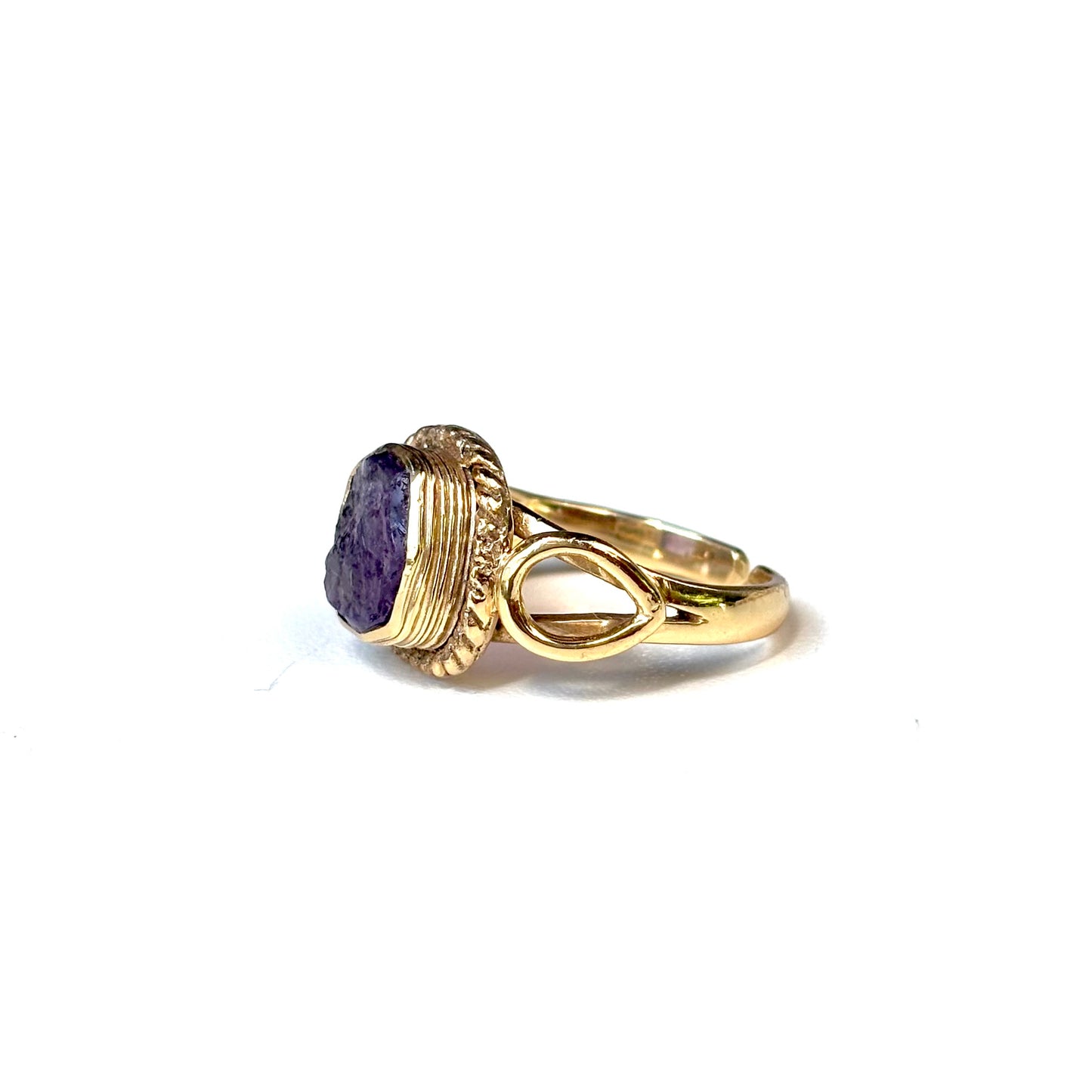 Brass rough design ring